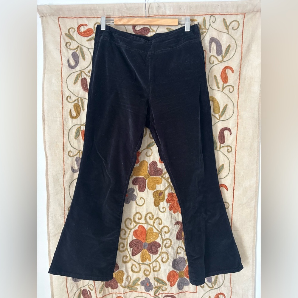Free People Black Velvet Flared Pants